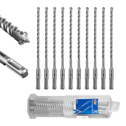 Vista 19 de SALI 10 brocas de martillo giratorio SDS Plus de 1/2 x 6 pulgadas, kit de broca para hormigón, material de carburo de doble rosca de tipo cruzado
