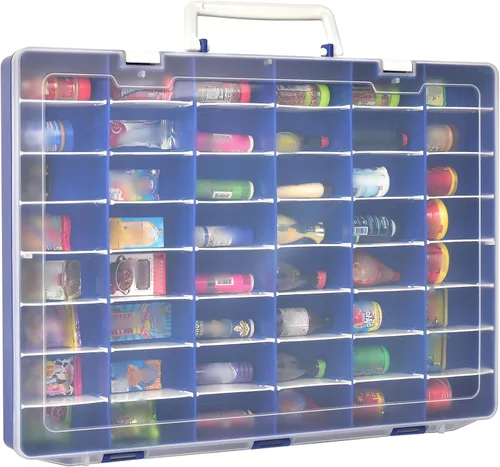 Vista 8 de FULLCASE Funda compatible con 5 Surprise for Mini Brands Toys Series 1-4, almacenamiento de cápsulas misteriosas, para colección Mini Mart Azul
