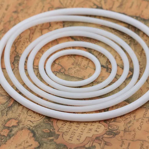 Vista 7 de Ciieeo Anillos de manualidades, 30 aros redondos de plástico atrapasueños, anillos circulares blancos para atrapasueños, suministros de bricolaje