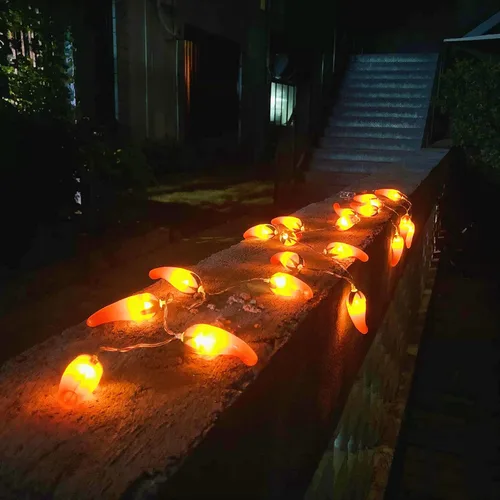 Vista 9 de 9.8 ft 20 LED Red Chili String Light Pepper Fairy Lights USB Powered Lámpara para fiesta de Navidad Decoración del hogar (2 modos USB)