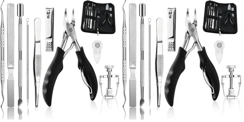 Vista 8 de Bcabo Kit de herramientas de uñas encarnadas, herramienta de pie de tratamiento de uñas, cortaúñas encarnadas, cortaúñas encarnadas, levantador