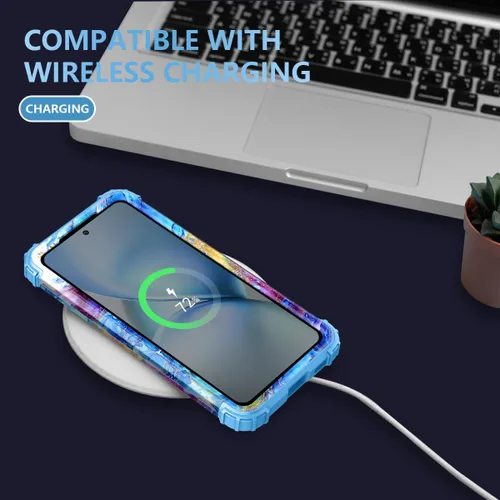 Vista 7 de Rancase Funda para Galaxy S21 FE 5G, tres capas resistentes a prueba de golpes, protección de plástico duro+funda protectora de goma de silicona