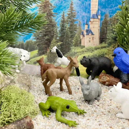 Vista 7 de Safari Ltd. Animales de cuento de hadas TOOB - Figuras de unicornio, dragón, rana, lobo, conejo, cierva, semental blanco, oso, ratón, pájaro azul
