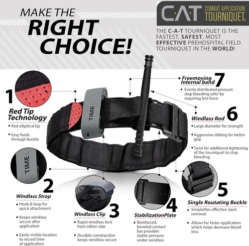 Vista 2 de ASA TECHMED Kit avanzado de trauma de emergencia con torniquete CAT GEN-7 - Kit de campo de primeros auxilios compacto y completo para respondedores