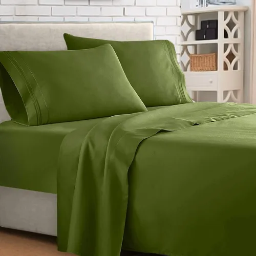 Vista 19 de Juego de sábanas para dormitorio de 4 piezas, colección 1500 Clara Clark.