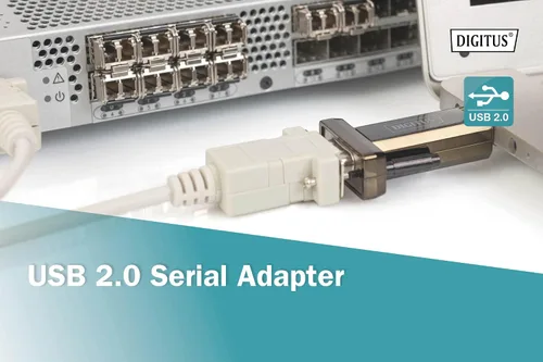 Vista 5 de DIGITUS Adaptador USB a serie - Convertidor RS232 - USB 2.0 Tipo A a DSUB 9M - Chipset PL2303GT - Incluye cable de 31.5 in