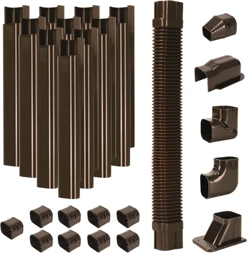 Vista 14 de Kit de cubierta de conjunto de líneas de 3" de ancho y 7.5 pies de largo para aires acondicionados mini split, cubierta de línea delgada de PVC
