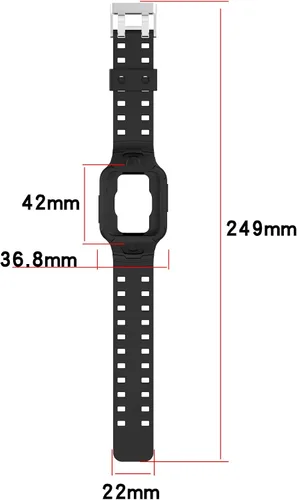 Vista 4 de Senter Correa de repuesto de goma para reloj Redmi 2 lite/MI Watch Lite 2/MI Watch Lite/Redmi 2/Redmi Smart Watch, funda protectora resistente