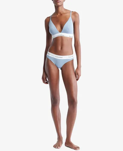 Vista 4 de Calvin Klein Bralette moderno de algodón ligeramente forrado triangular sin aros para mujer