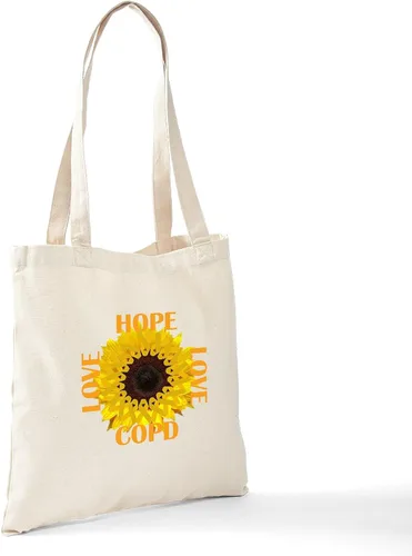Vista 6 de CafePress COPD Hope - Bolsa de mano de girasol de lona natural, bolsa de compras reutilizable