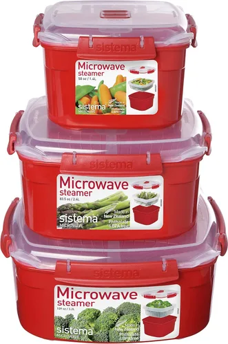 Vista 8 de Sistema Vaporizador de microondas para cocinar alimentos y verduras con ventilación de liberación de vapor (paquete de 4)