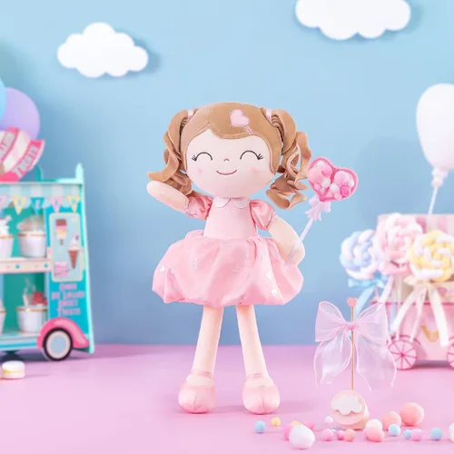 Vista 4 de Gloveleya Muñeca bebé niña regalos juguetes de peluche rizados para niñas de 2 a 4 años juguetes de amor para niños pequeños rosa B2rosa