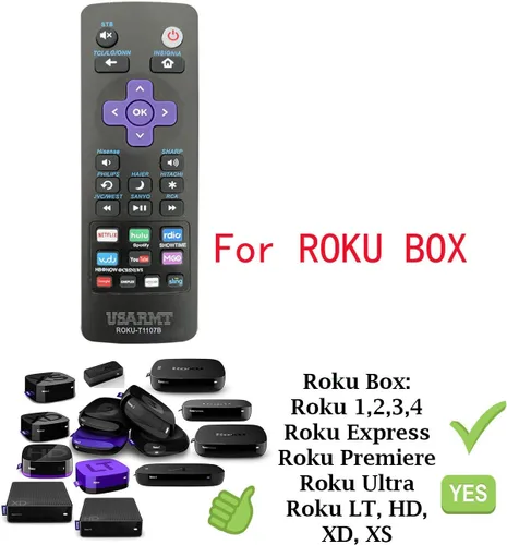 Vista 3 de Control remoto universal para todos los televisores Roku compatible con Roku 1/2/3/4 HD LT XS XD