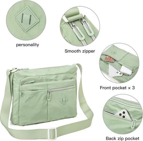 Vista 5 de ETidy Bolso cruzado para mujer, impermeable, ligero, casual, de hombro, bolso de libros