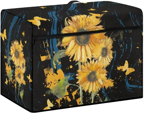 Vista 14 de Funda para máquina de coser de flores hippie grande, cubierta antipolvo, protección de fácil limpieza para máquina de coser, resistente a las Flor