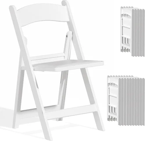 Vista 28 de Sillas plegables de resina con cojín para bodas, fiestas, paquete