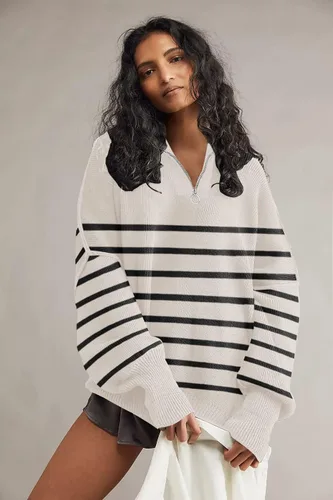 Vista 2 de Suéter de invierno para mujer, cuello alto, manga larga, suéter casual de punto de gran