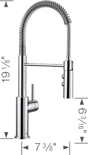 Vista 3 de Blanco Catris 1.5 GPM - Grifo de cocina extraíble con un solo orificio
