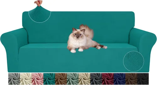 Vista 42 de JIVINE - Funda para sofá biplaza, 1 pieza elástica para sofá de 2 cojines, protector de muebles con parte inferior elástica para niños y mascotas
