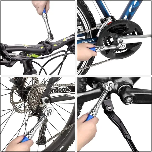 Vista 7 de Juego de llaves dinamométricas para bicicleta, llave dinamométrica de 1/4 pulgadas de 2 a 24 Nm Bicycle Torque Wrench for MTB Mountain Road Bikes