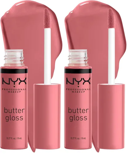 Vista 45 de NYX MAQUILLAJE PROFESIONAL Brillo de mantequilla, brillo de labios no pegajoso, - Eclair (rosa)