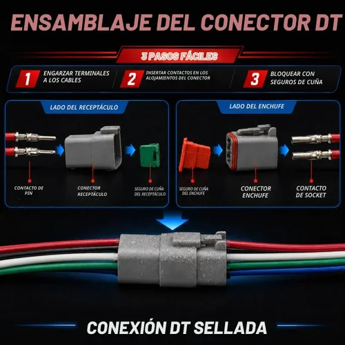 Vista 7 de 174Pcs 12 Kits Kit de Conectores DT Con Alicate de Crimpado para Conectores Deutsch, Conectores de 2 3 4 6 8 12 Pines Conectores Eléctricos