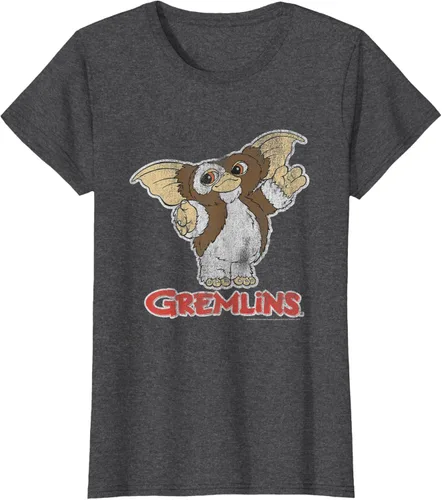 Vista 3 de Gremlins Camiseta Gizmo y Logo, Negro, S