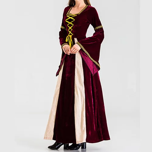 Vista 9 de Renaissance Dress for Women Court Long Dress Victorian Vintage Halloween Cosplay Ren Fair Retro Medieval Maxi Costume