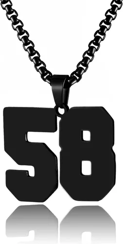 Vista 187 de Collar de Número Dorado para Hombre, Cadena de Acero Inoxidable con Colgante de Número para Atletas, Joyería Deportiva Personalizada para Niños