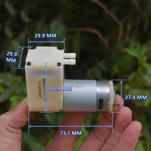 Vista 3 de DC 12V-15V Gran Flujo 395 Motor Bomba de aire de vacío Bomba de diafragma de succión de presión negativa Empaquetador DIY Empaquetador Inflador