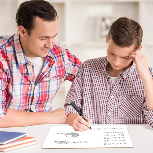 Vista 7 de SCRIBBLEDO - Paquete de 12 tableros de regazo XY Axis Coordinate Graph 9x12 con 12 borradores No Residuals or Ghosting, Budget Friendly 12 Pack