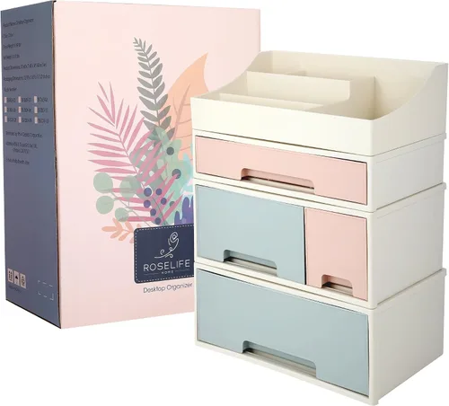 Vista 6 de Organizador de maquillaje, caja de almacenamiento de cosméticos, [TCDF-09] Papelería de escritorio, caja de almacenamiento con control remoto, caja