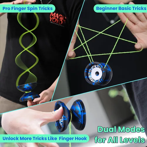 Vista 6 de MAGICYOYO Yoyo Profesional Responsivo para Niños de 8-12, V6 Locus Yo Yo de Doble Función para Adultos, Yo-yo de Truco de Giro con el Dedo
