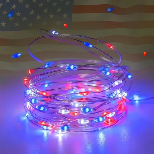 Vista 24 de Guirnalda de luces de Navidad, 10 pies, 30 LED, árbol de Navidad, Papá Noel, copo de nieve, luces de hadas, funciona con pilas, con control remoto