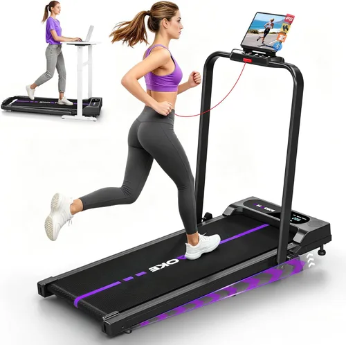 Vista 10 de Caminadoras para el hogar con 7.5 MPH, altavoz integrado, cintas de correr plegables de 3.0 HP con inclinación del 10%, máquina de correr compacta