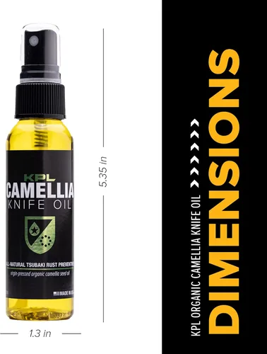 Vista 3 de Knife Pivot Lube Aceite de cuchillo de camelia para cuchillas - Tsubaki, aceite de afilado para limpieza y cuidado de cuchillas - Botella de spray