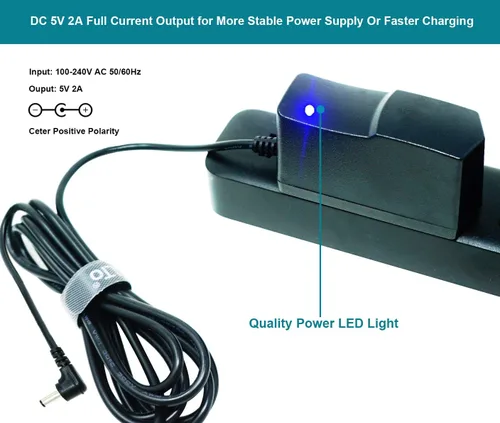 Vista 5 de 5V DC 2.0A adaptador de pared Fuente de alimentación de CA 5V DC 2A 0.138 in/0.053 in clase 2 transformador