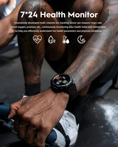 Vista 5 de Reloj inteligente con GPS: reloj deportivo impermeable de 164.0 ft para exteriores con pantalla AMOLED, monitor de frecuencia cardíaca, más de 170