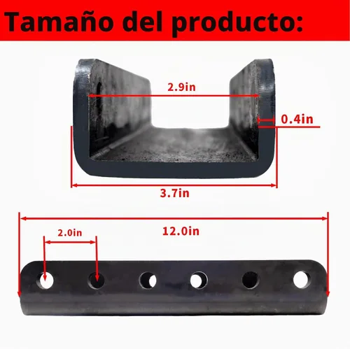 Vista 3 de Acoplador de remolque apto para 50 grados A-Frame Trailer 14000LBS Componentes Solo 1400-5-Posición Adaptador de canal vertical Base de canal