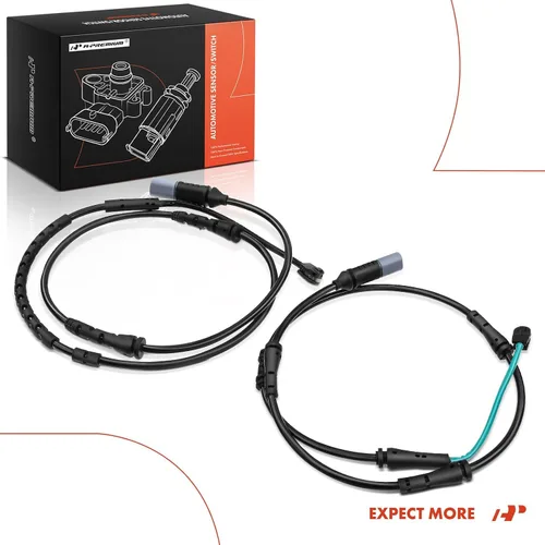 Vista 9 de A-Premium Sensores de desgaste de pastillas de freno de disco delanteras y traseras compatibles con BMW 528i, 535d, 535i, 550i, 640i, 650i