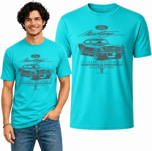 Vista 15 de Wild Bobby Ford Mustang Shirt Legendary Performance Est 1964 Men's T-Shirt Gris jaspeado/Mustang