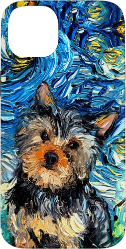 Vista 15 de iPhone 16 Yorkshire terrier Starry Night Cute Yorkie Dog Art por Aja Case