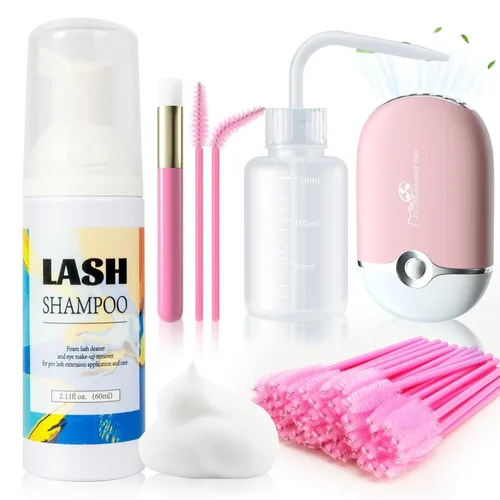 Vista 15 de Buqikma Kit de champú de pestañas para extensiones de 2.02 fl oz/60 ml