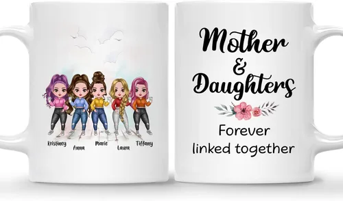 Vista 11 de Gossby Taza personalizada para madre y 1 hija, como madre como hija, regalos para madre, mejores tazas de café para madre, taza personalizada
