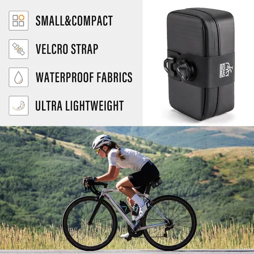 Vista 9 de Kit de herramientas de reparación de bicicletas-Kits de inflador de CO2 con cartuchos de CO2, multiherramientas 8 en 1, bolsa de sillín, parches