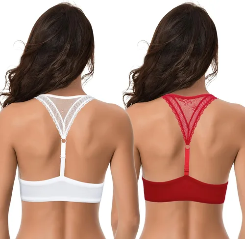 Vista 2 de Curve Muse Brasier push up para mujer, talla grande, 1 copa con aros y cierre frontal