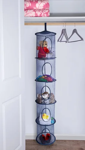 Vista 6 de Organizador de almacenamiento de 5 niveles de 12 x 59 pulgadas, cuélguelo en la recámara de sus hijos o en el armario para una divertida