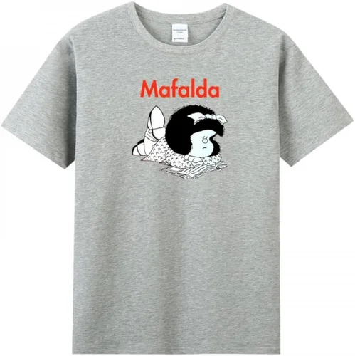 Vista 4 de Mafalda Read Book - Camiseta de manga corta para mujer adulta Negro
