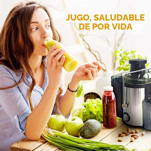 Vista 2 de Exprimidor de 800 W, extractor eléctrico automático de boca grande de acero inoxidable, sin residuos de fibra de orujo, fácil de desmontar