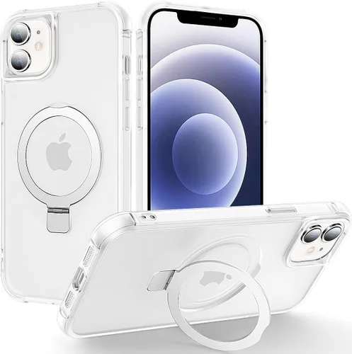 Vista 173 de CHAOFEnG Funda magnética compatible con iPhone 11 con soporte, prueba de caídas de grado militar, compatible con imán, anillo translúcido, parte